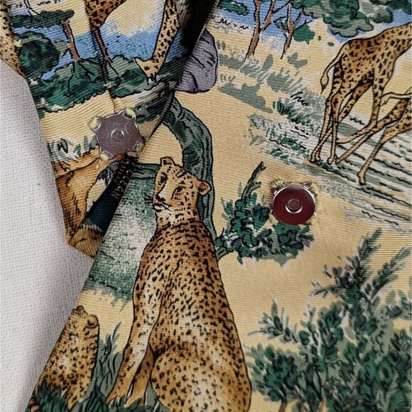 Yellow Safari Ascot -  Jungle Animal Silk Scarf - Unique Scarf - Picture 2 of 7